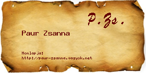 Paur Zsanna névjegykártya